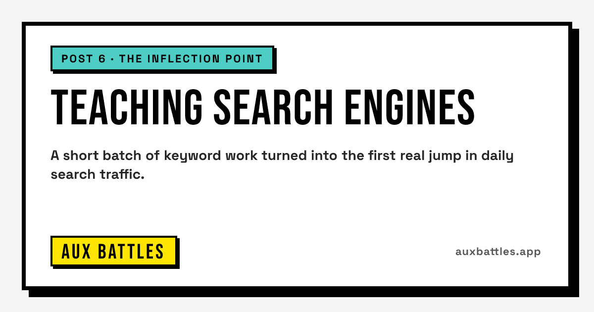 Teaching Search Engines card from Aux Battles: post 6 · the inflection point