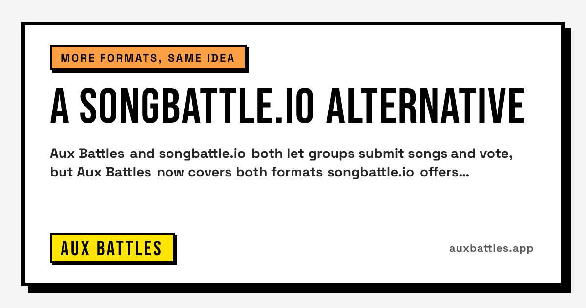 A songbattle.io Alternative card from Aux Battles: more formats, same idea